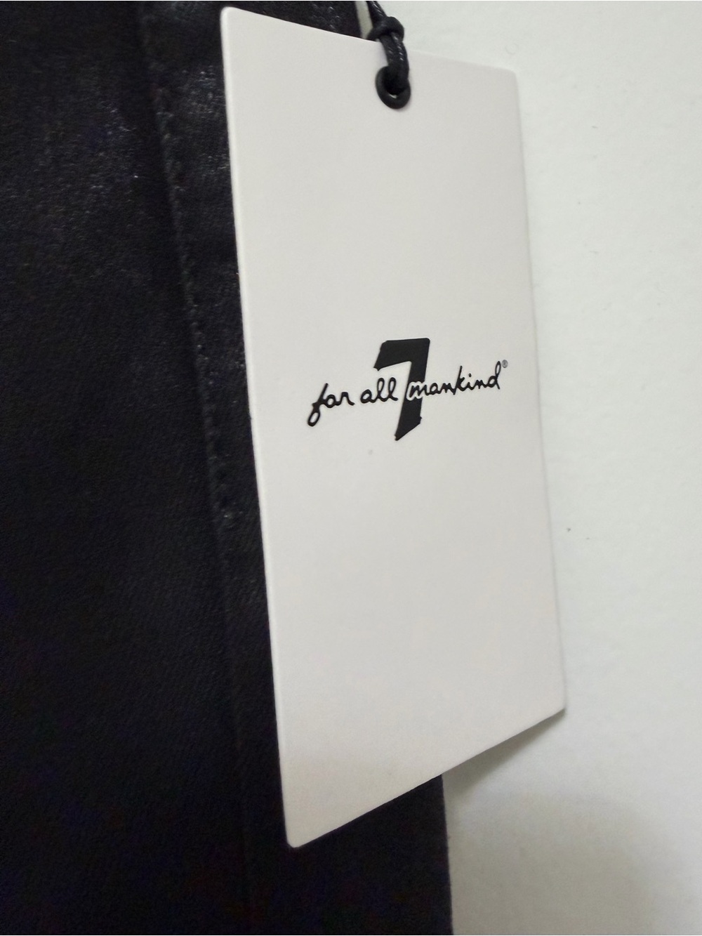 7 For All Mankind High-Waist Slim Kick Coated Jeans Black Sz 24 NWT - Picture 8 of 10